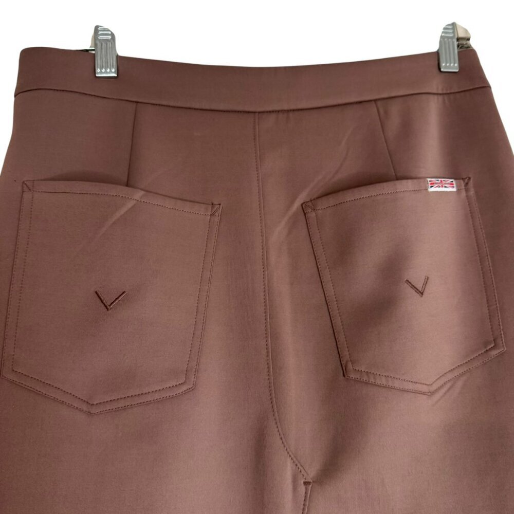 Hudson Jeans Reconstructed Rib Scuba Knit Midi Skirt Deep Taupe Size M | NWT - Picture 5 of 7